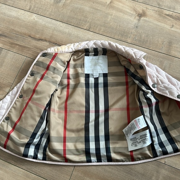 Authentic Burberry Toddler Girls Collin Quilted Pink Jacket Girls Sz 18M - Picture 7 of 12